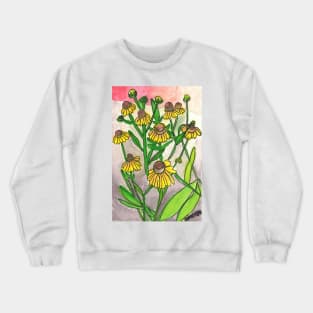 Sacandaga Yellow Flowers Crewneck Sweatshirt